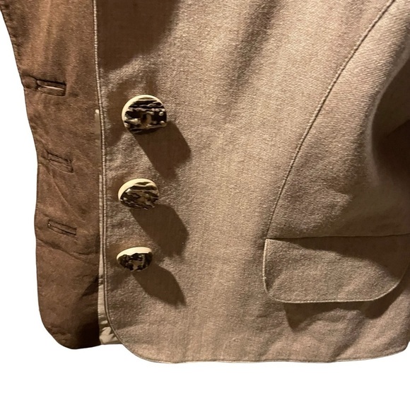 Your Sixth Sense Wool and Velvet trim Short Riding Jacket artifical wood buttons - Picture 6 of 14